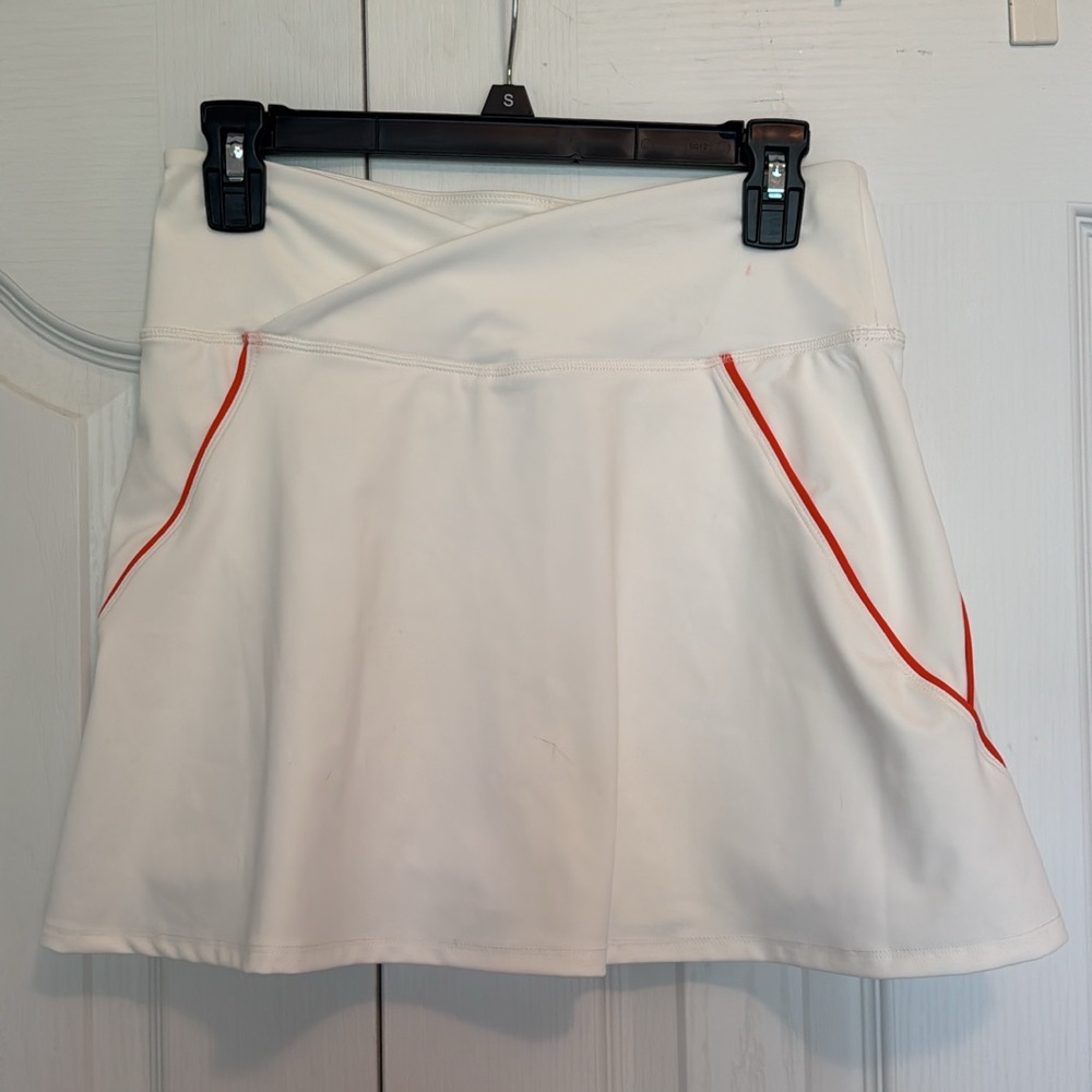 White Skirt with Orange Accents